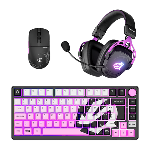 Combo Shinden Teclado Rkm75 He + Mouse M3 + Headset Hg103
